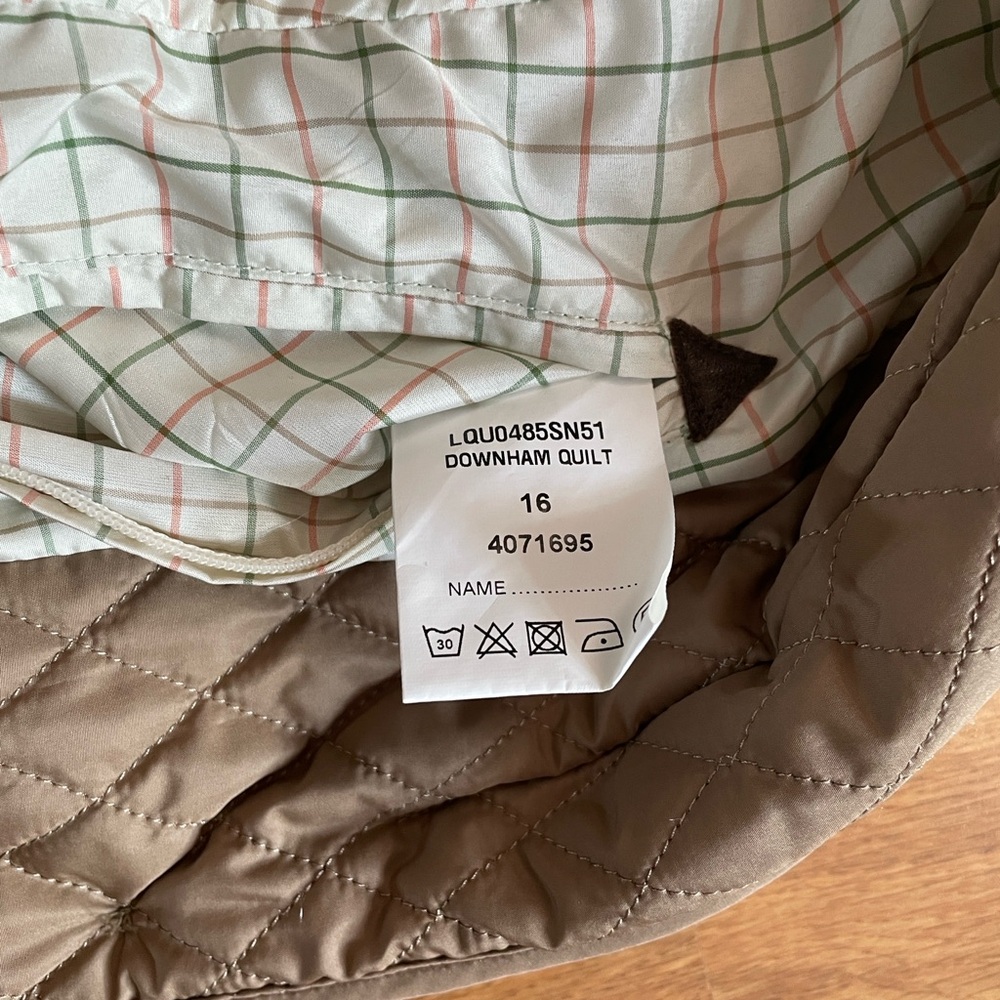 Barbour Downham Women's Quilted Tan Blazer with Brown Accents US Size 12 - Picture 16 of 16